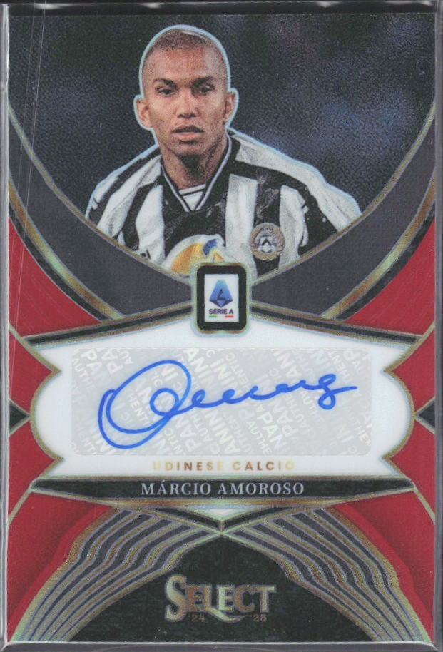 2024-25 Panini Select Serie A Márcio Amoroso Select Signatures Red Prizm Autograf #SE-MA – framsida