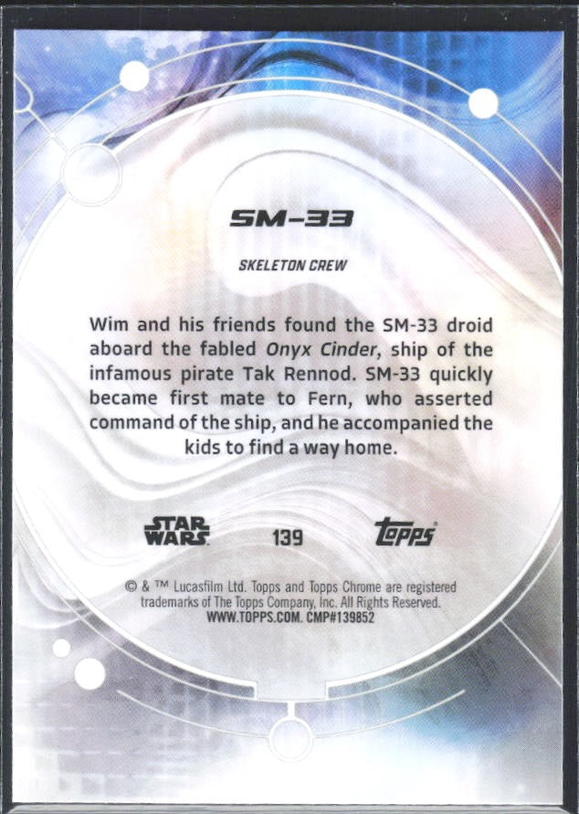 2026 Topps Chrome Star Wars SM-33 Characters #139 – baksida