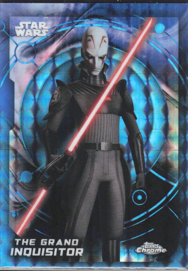 2026 Topps Chrome Star Wars The Grand Inquisitor Characters Skywalker Blue Geometric Refractor #199 – framsida