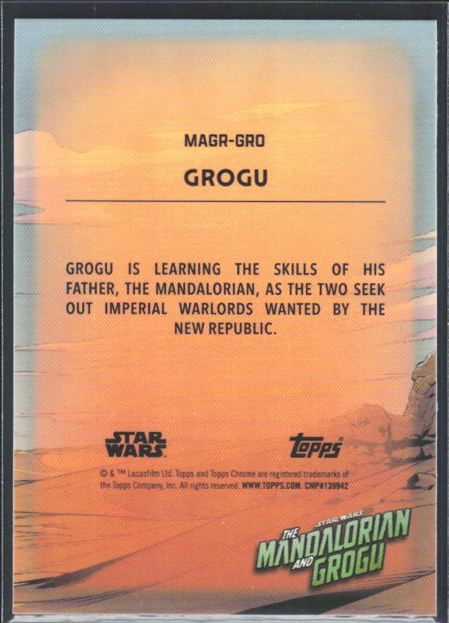 2026 Topps Chrome Star Wars Grogu The Mandalorian and Grogu #MAGR-GRO – baksida