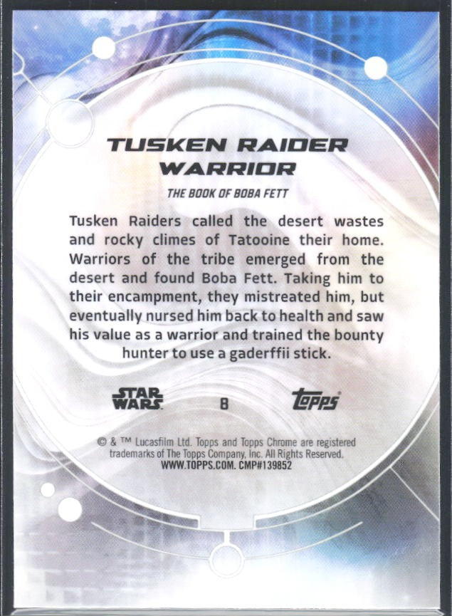 2026 Topps Chrome Star Wars Tusken Raider Warrior Characters #8 – baksida