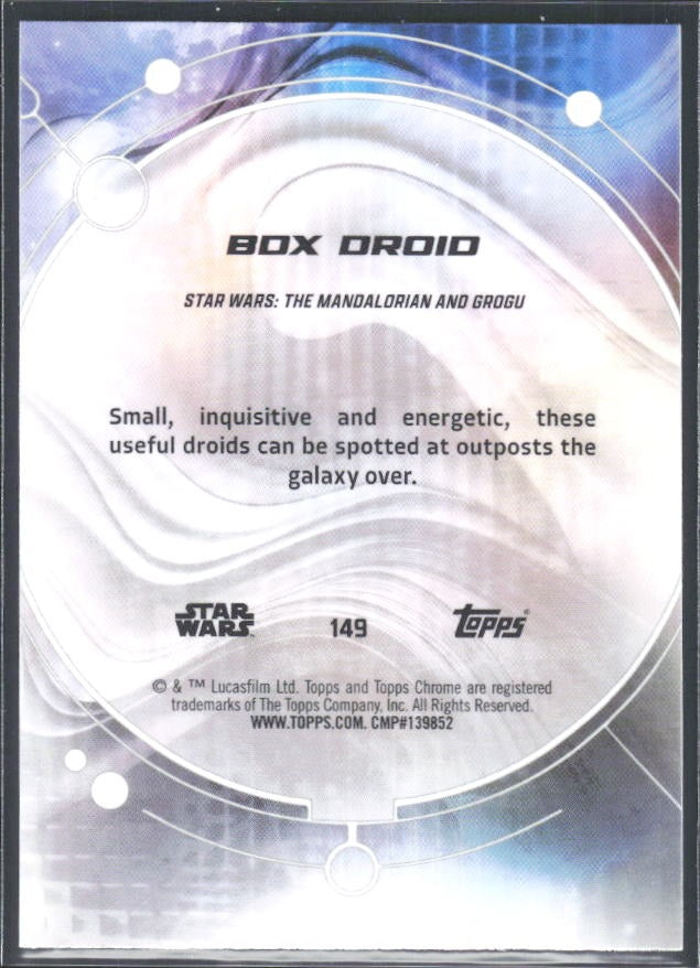 2026 Topps Chrome Star Wars BDX Droid Characters #149 – baksida