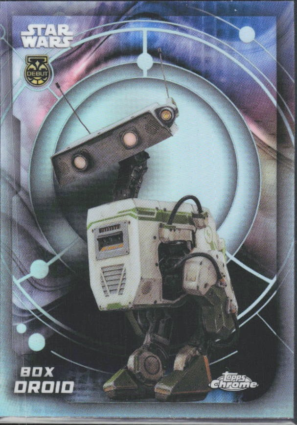 2026 Topps Chrome Star Wars BDX Droid Characters Rainbow Refractor #149 – framsida