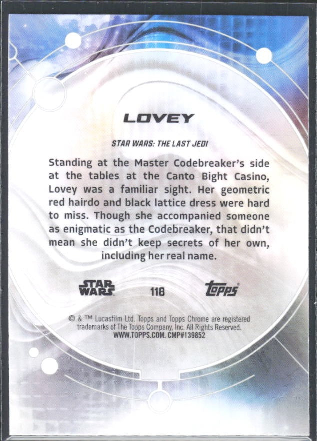 2026 Topps Chrome Star Wars Lovey Characters #118 – baksida