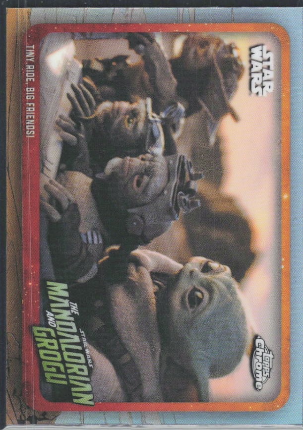 2026 Topps Chrome Star Wars Tiny Ride. Big Friends! The Mandalorian and Grogu Moments #MAGR-11 – framsida