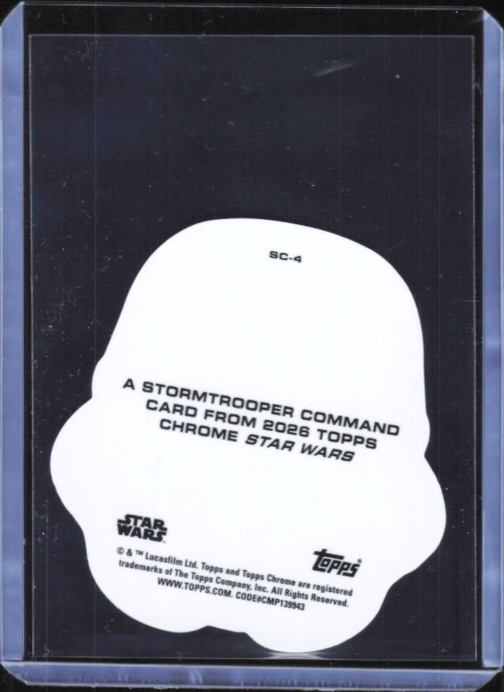 2026 Topps Chrome Star Wars Stormtrooper Command Stormtrooper Command Die-cut / Base #SC-4 – baksida