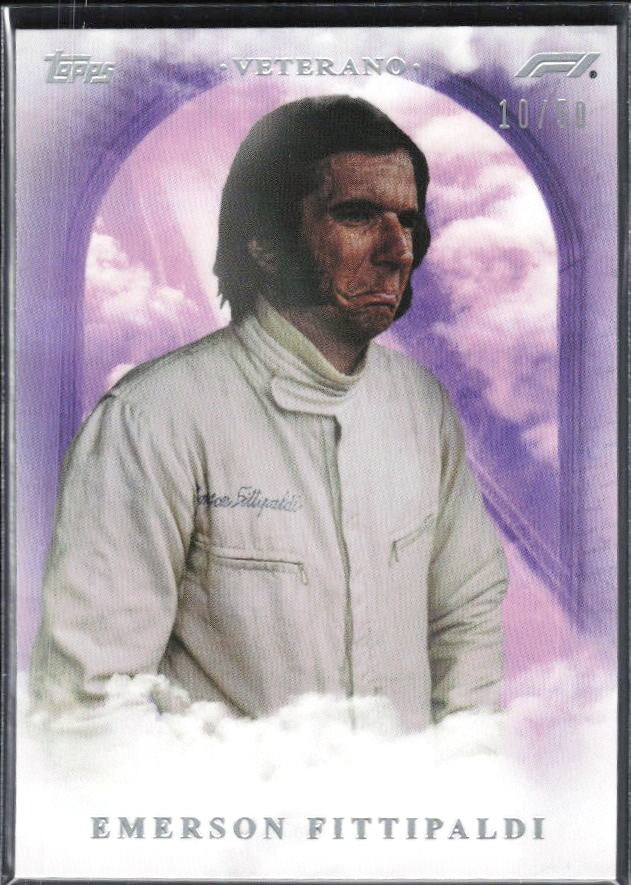2026 Topps F1 Eccellenza Emerson Fittipaldi Veterano Purple 10/50 – framsida