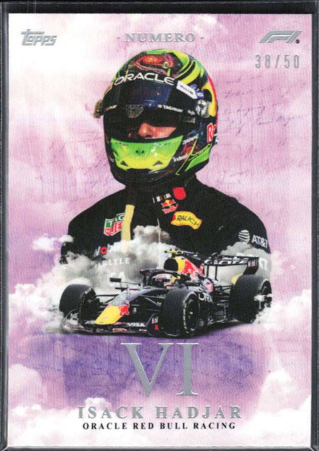 2026 Topps F1 Eccellenza Isack Hadjar Numero Purple 38/50 – framsida