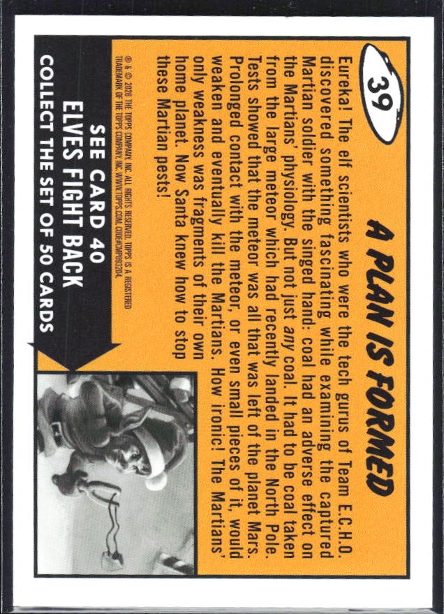 2026 Topps Mars Attacks Christmas A Plan Is Formed Base story #39 – baksida