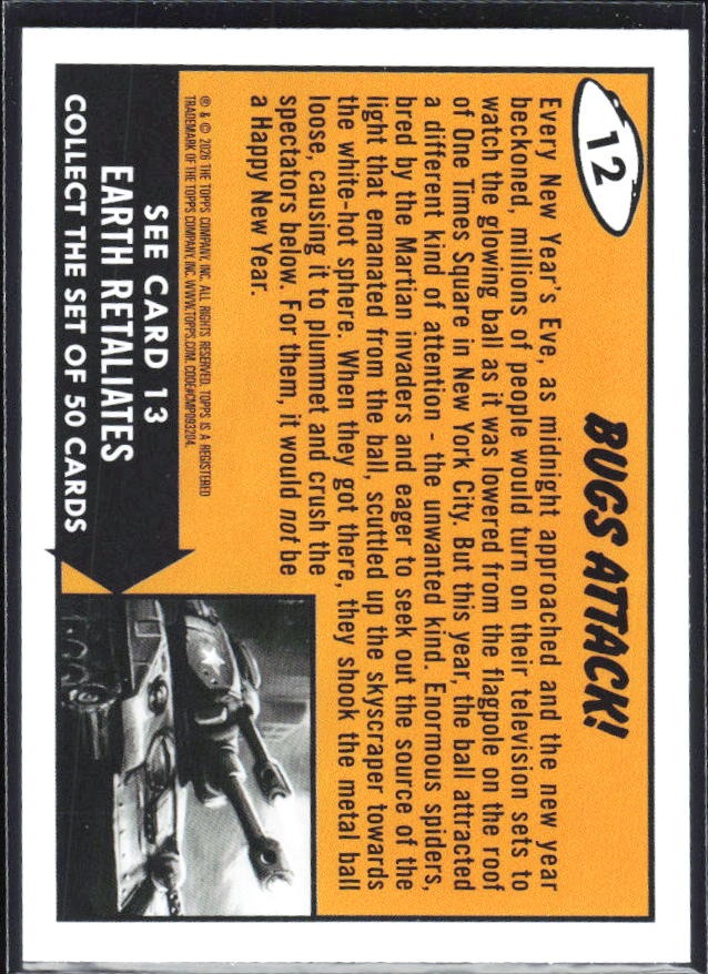 2026 Topps Mars Attacks Christmas Bugs Attack! Base story #12 – baksida