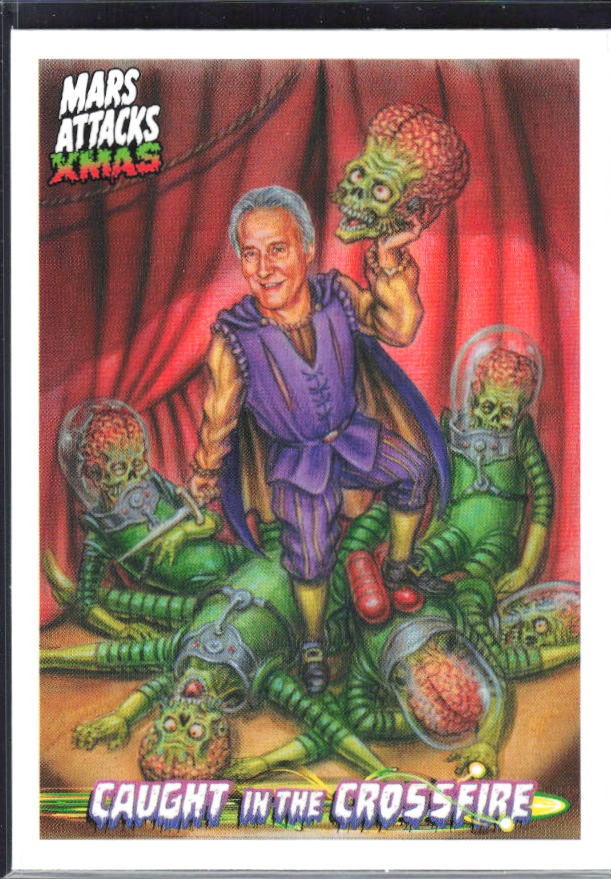 2026 Topps Mars Attacks Christmas Drew Spierer Caught in the Crossfire Base – ej autograf #CC-85 – framsida