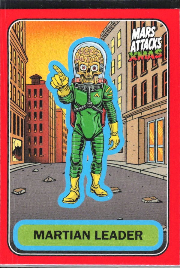 2026 Topps Mars Attacks Christmas Martian Leader Characters A Red #A-57 – framsida