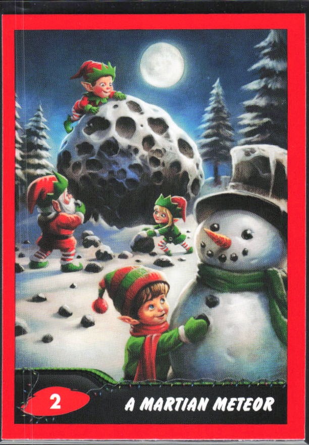 2026 Topps Mars Attacks Christmas A Martian Meteor Base story Red #2 – framsida