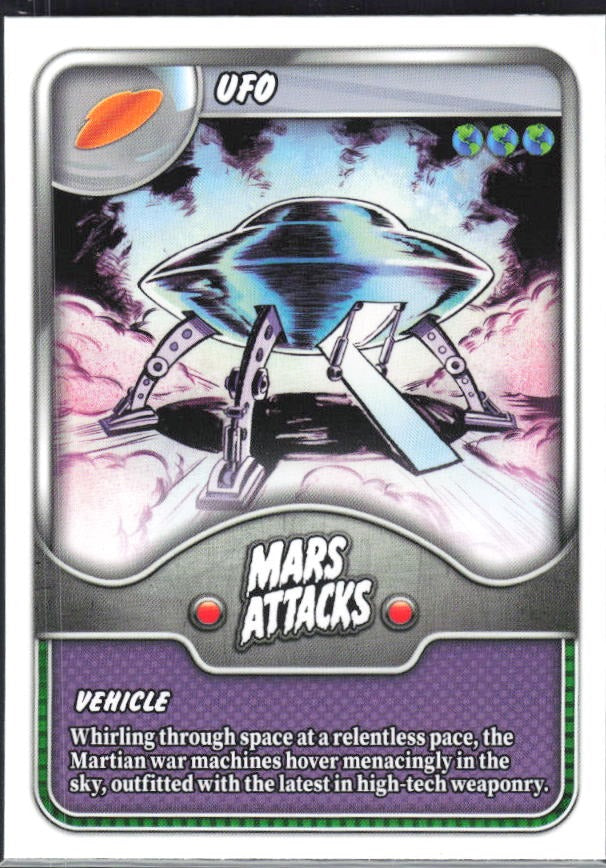 2026 Topps Mars Attacks Christmas UFO / Vehicle Battle Ready #BR-7 – framsida