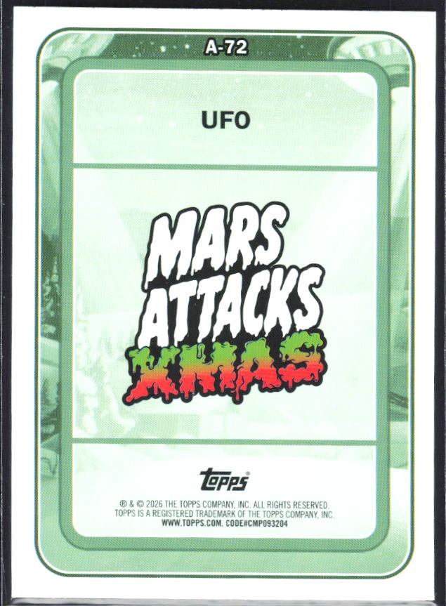 2026 Topps Mars Attacks Christmas UFO Characters A #A-72 – baksida