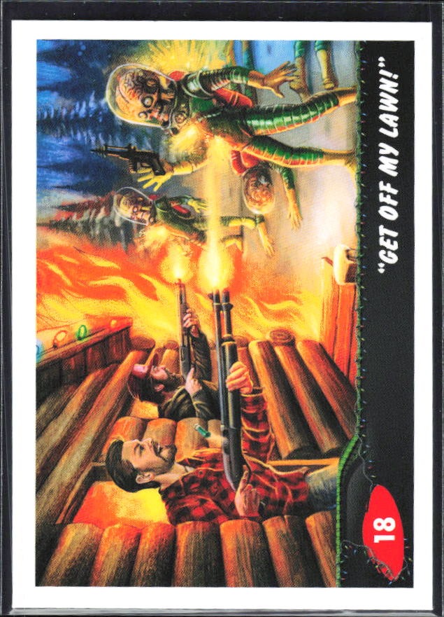 2026 Topps Mars Attacks Christmas Get Off My Lawn! Base story #18 – framsida