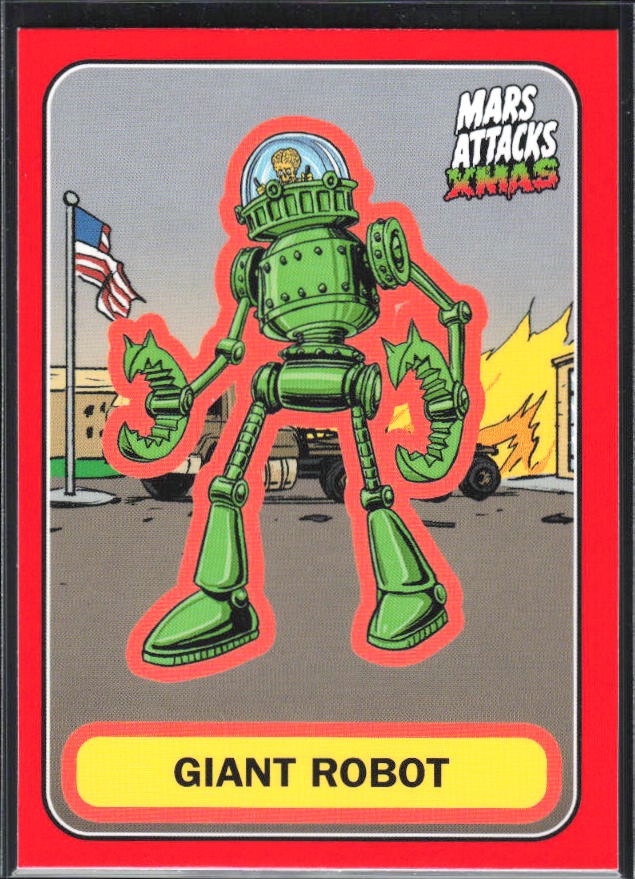 2026 Topps Mars Attacks Christmas Giant Robot Characters A Red #A-70 – framsida