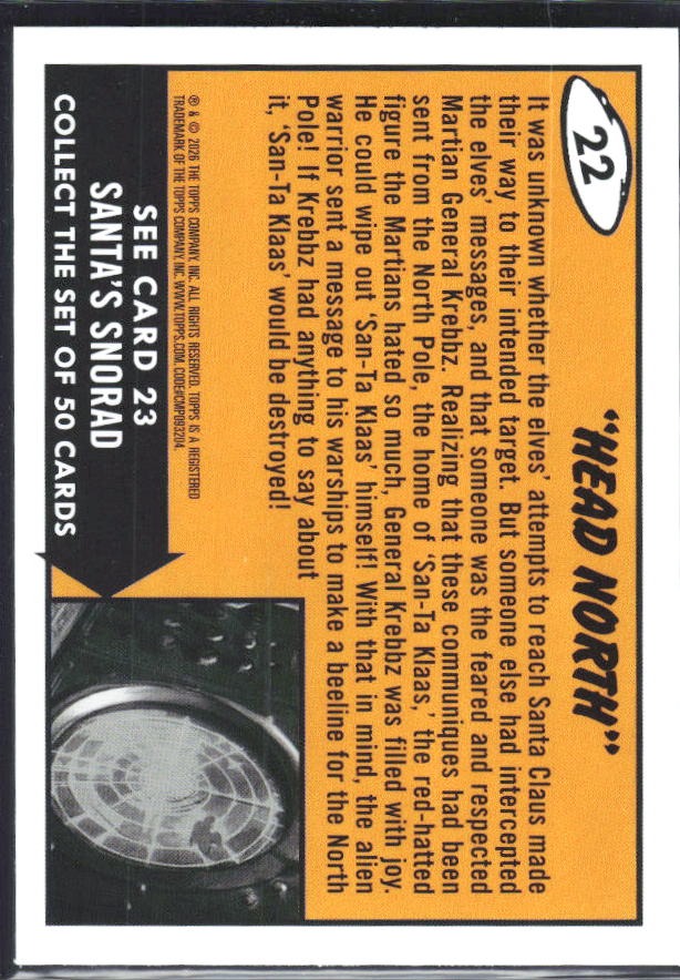 2026 Topps Mars Attacks Christmas Need Room! Base story #22 – baksida
