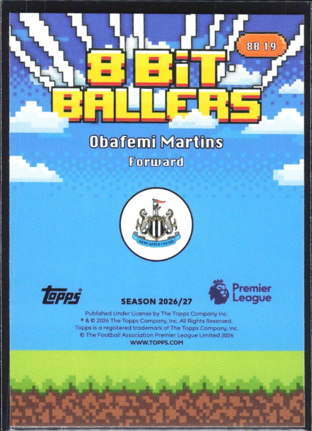 2026-27 Topps Premier League Obafemi Martins 8 Bit Ballers #8B19 – baksida