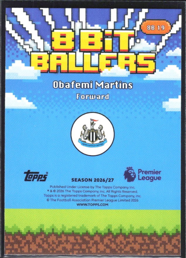 2026-27 Topps Premier League Obafemi Martins 8 Bit Ballers #8B19 – baksida