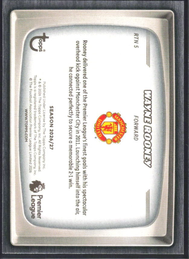 2026-27 Topps Premier League Wayne Rooney Remember the Name #RTN5 – baksida