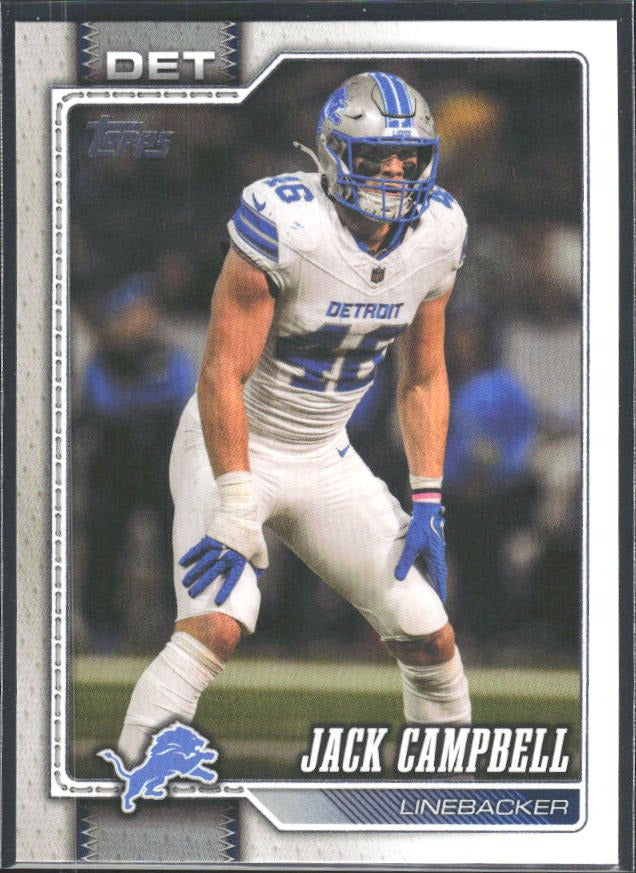 2026 Topps Flagship Football Jack Campbell #250 – framsida