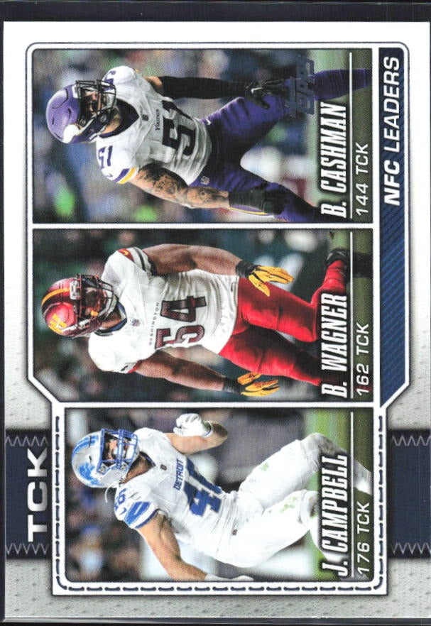 2026 Topps Flagship Football NFC Tackle Leaders (Bobby Wagner / Blake Cashman / Jack Campbell) #289 – framsida