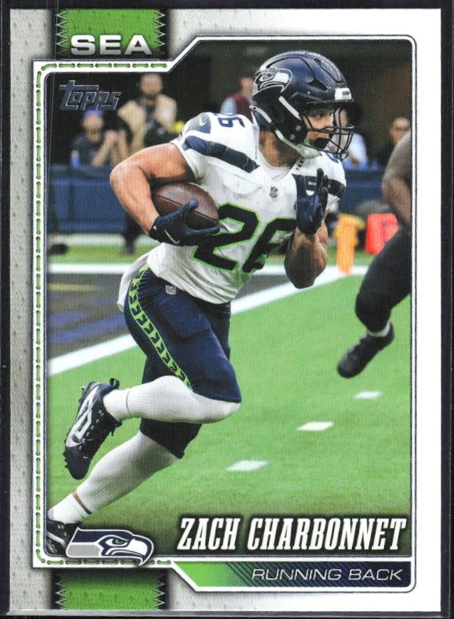 2026 Topps Flagship Football Zach Charbonnet #252 – framsida