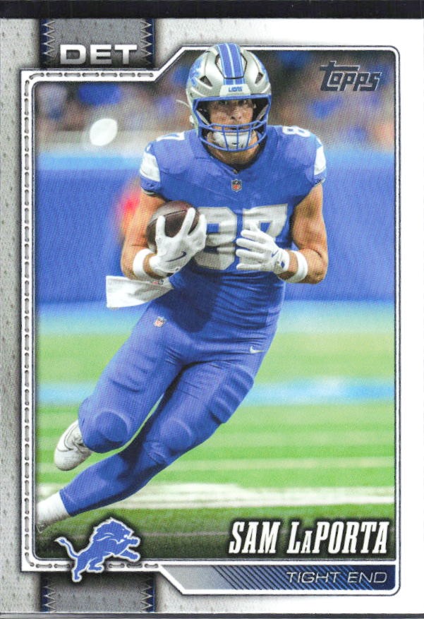 2026 Topps Flagship Football Sam LaPorta #221 – framsida