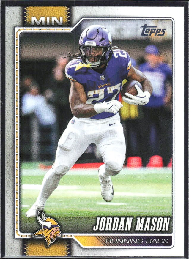 2026 Topps Flagship Football Jordan Mason #130 – framsida