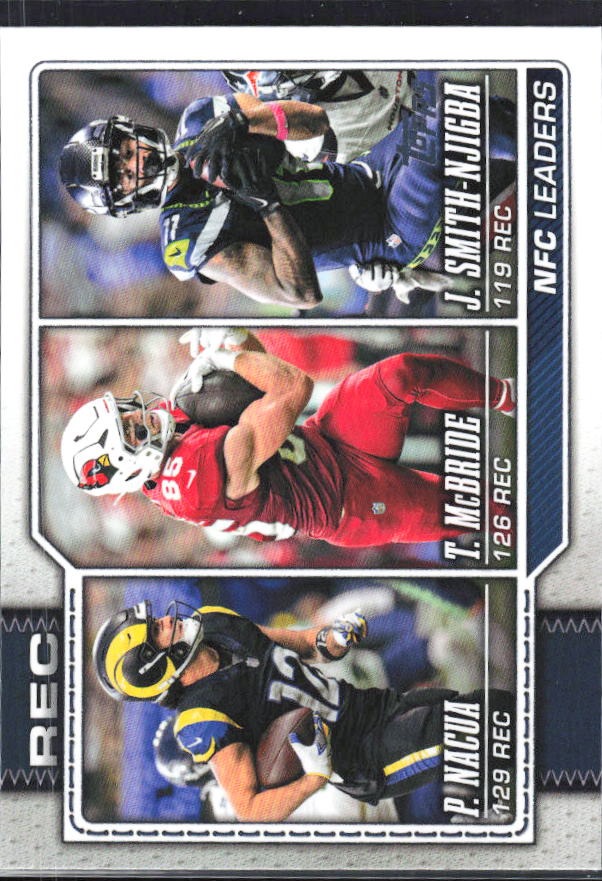 2026 Topps Flagship Football NFC Receiving Leaders (Trey McBride / Puka Nacua / Jaxon Smith-Njigba) #283 – framsida