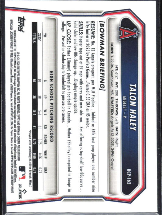 Talon Haley BCP-162 1st Bowman X-Fractor – baksida