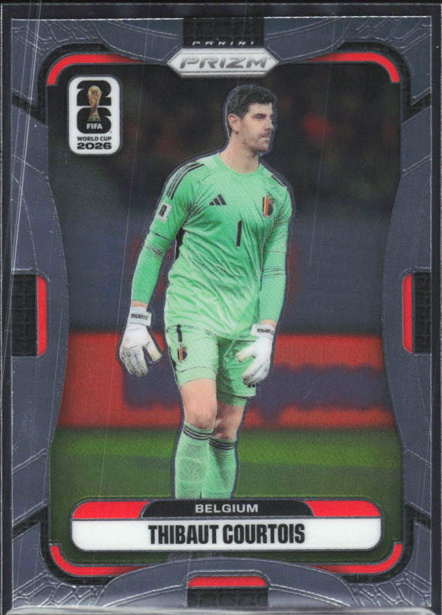 Thibaut Courtois 2026 Prizm World Cup Base framsida SKU 10690