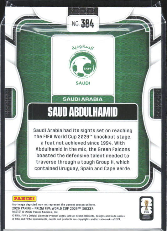 Saud Abdulhamid 2026 Prizm World Cup Base baksida SKU 10699