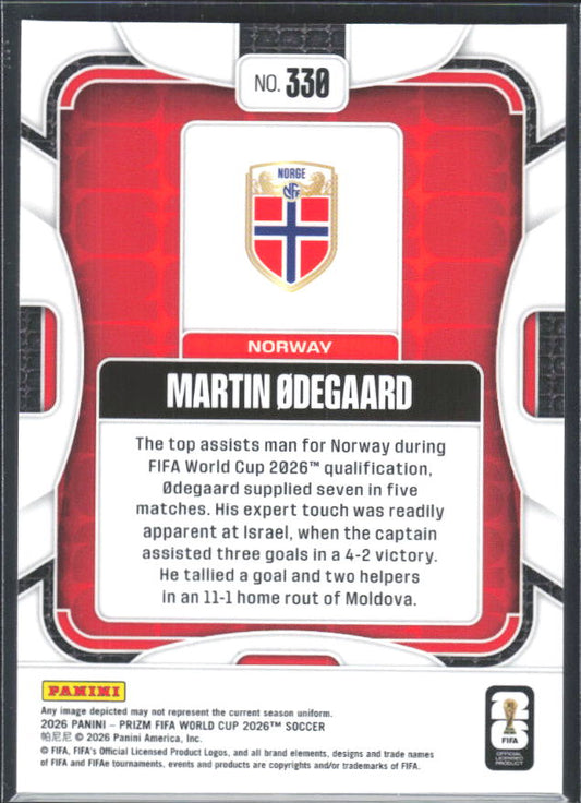 Martin Odegaard 2026 Prizm World Cup Base baksida SKU 10715