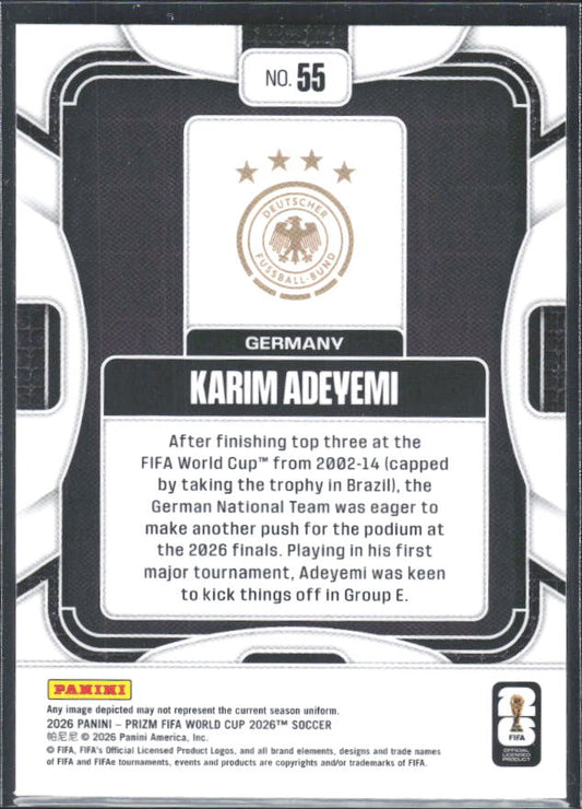 Karim Adeyemi 2026 Prizm World Cup Base baksida SKU 10720