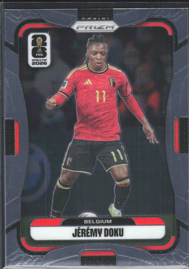 Jeremy Doku 2026 Prizm World Cup Base framsida SKU 10726