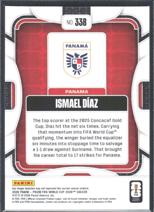 Ismael Díaz 2026 Prizm World Cup Base baksida SKU 10752