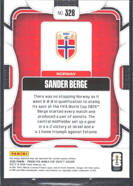 Sander Berge 2026 Prizm World Cup Base baksida SKU 10753