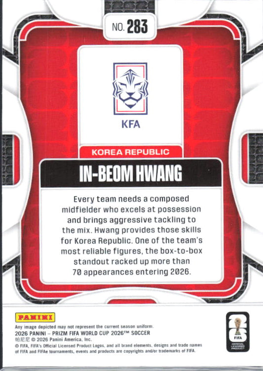 In-Beom Hwang 2026 Prizm World Cup Base baksida SKU 10765