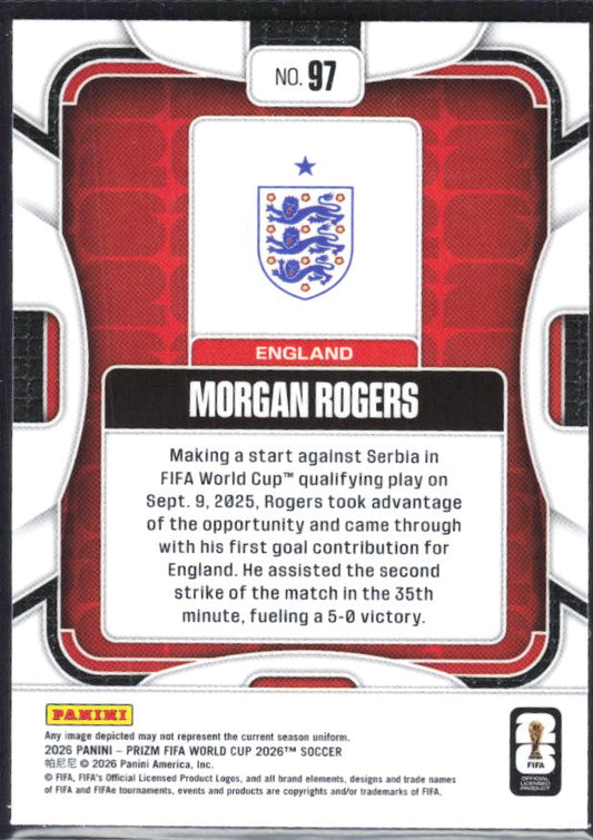 Morgan Rogers 2026 Prizm World Cup Base baksida SKU 10772