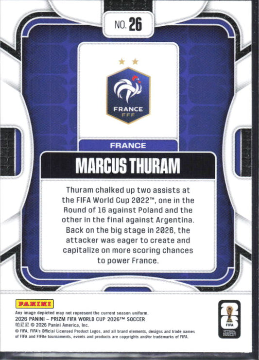 Marcus Thuram 2026 Prizm World Cup Base baksida SKU 10774