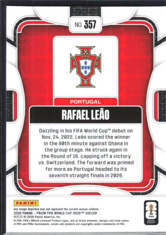 Rafael Leao 2026 Prizm World Cup Base baksida SKU 10798