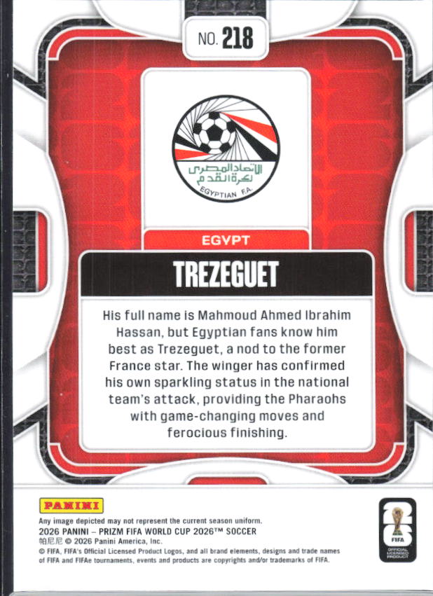 Trezeguet 2026 Prizm World Cup Base baksida SKU 10813