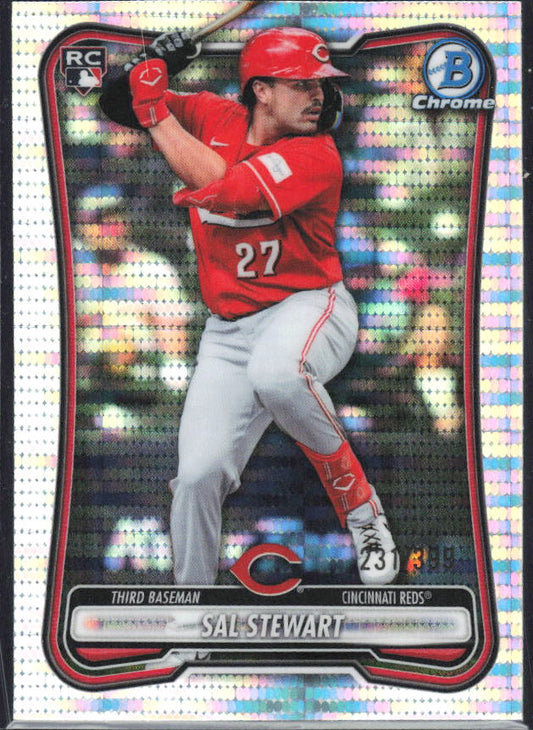 Sal Stewart 2026 Bowman Chrome #48 Pulsar Refractor /399 – framsida