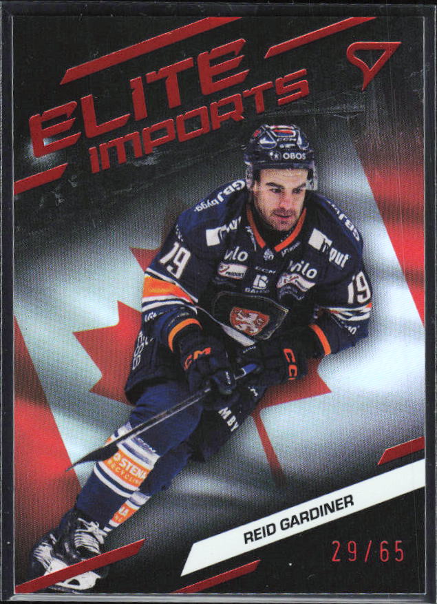 2025-26 SportZoo SHL S1 #EI-14 Reid Gardiner Elite Imports Light Copper 29/65 – framsida