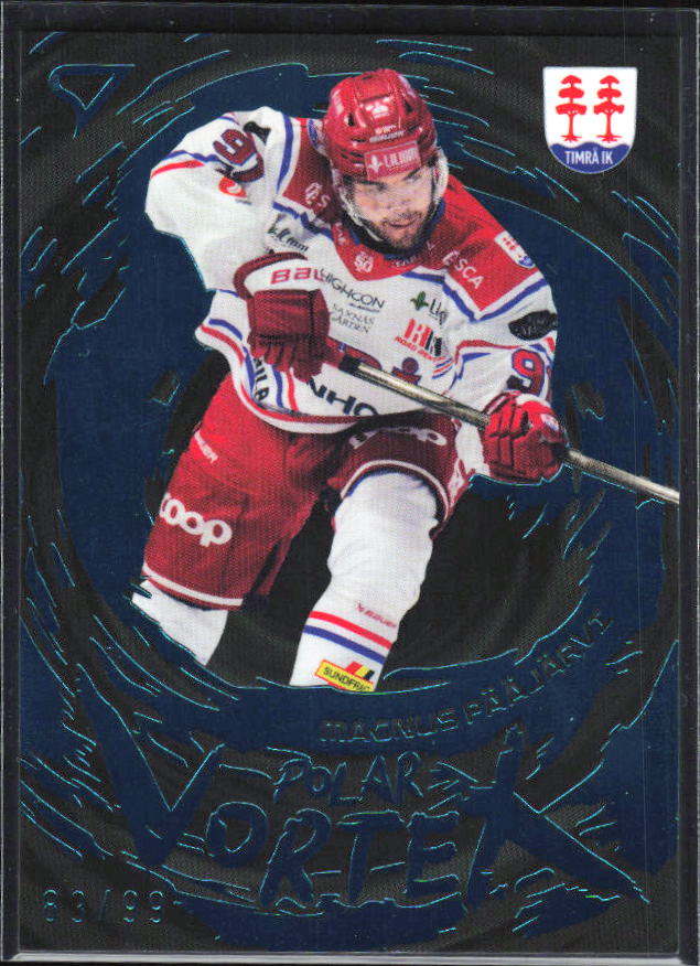 2025-26 SportZoo SHL S1 #PV-21 Magnus Pääjärvi Polar Vortex Steel Blue 83/99 – framsida