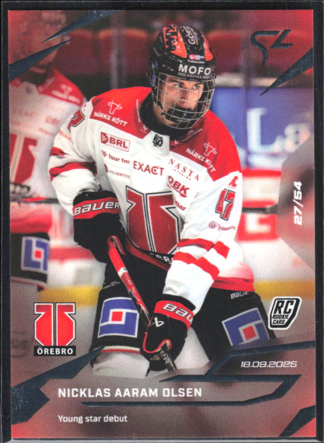 2025-26 SportZoo SHL LIVE #L-04 Nicklas Aaram Olsen 27/54 RC – framsida