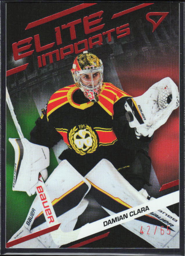 2025-26 SportZoo SHL S1 #EI-04 Damian Clara Elite Imports Light Copper 42/65 – framsida