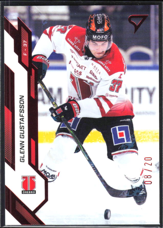 2025-26 SportZoo SHL S1 #172 Glenn Gustafsson Scarlet Red 08/20 – framsida